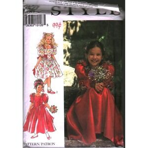 Style 2427 Kids Bridesmaid Flower Girl Dress Sewing Pattern Sizes 6-8 Vintage